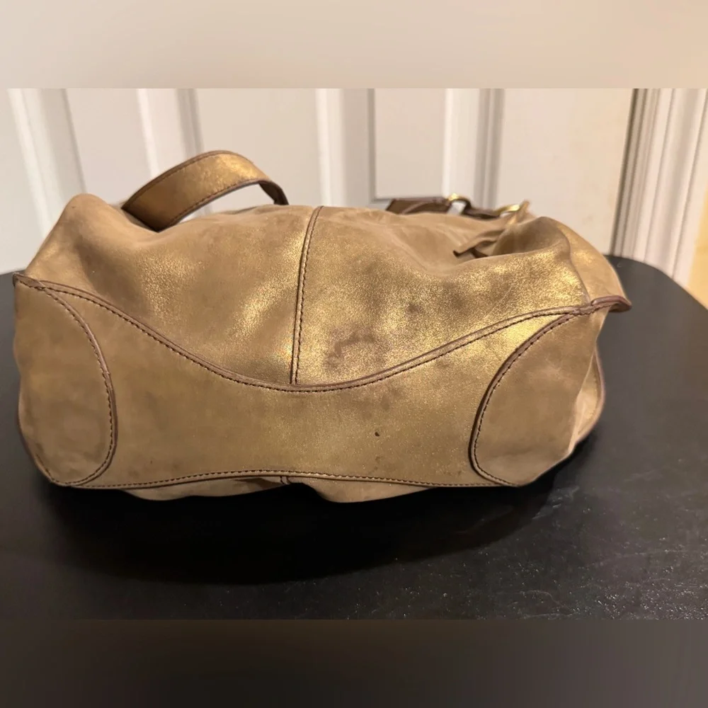 hobo gold shoulder bag